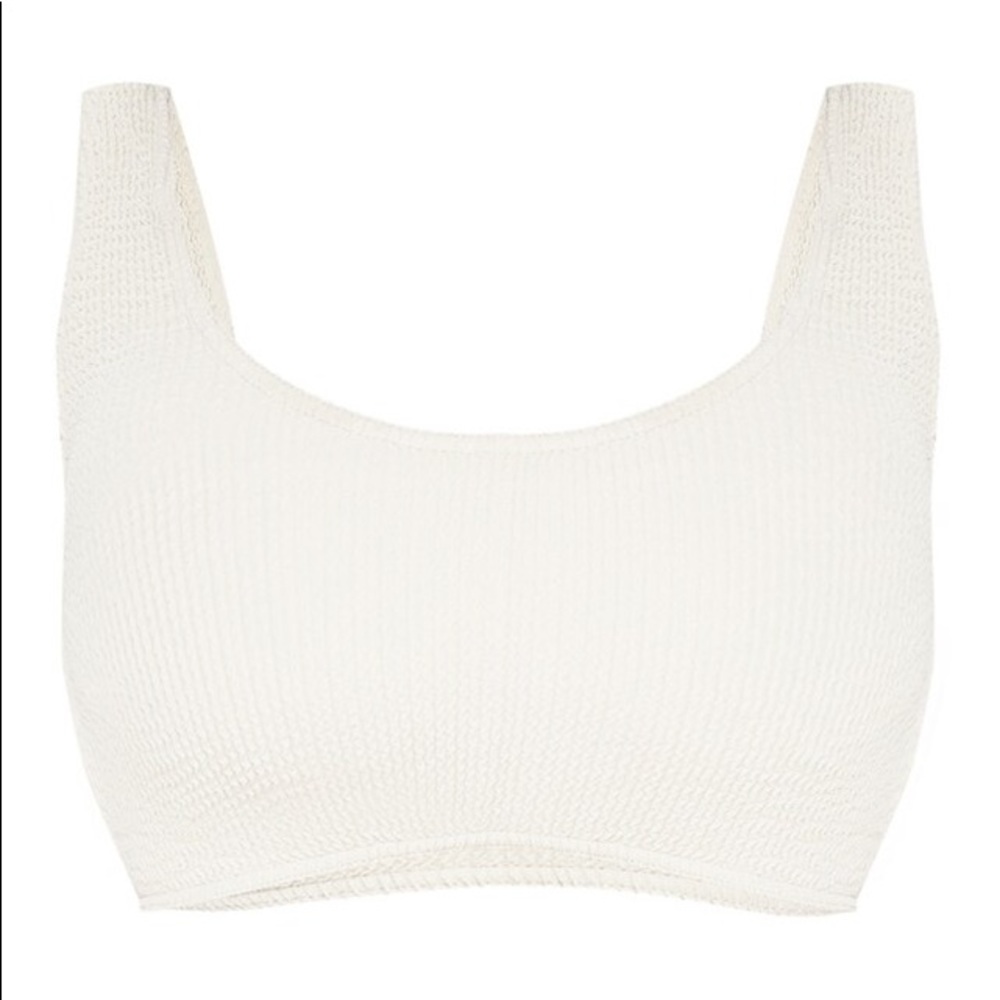 Taupe / sand / cream Crinkle Deep Scoop Bikini Top